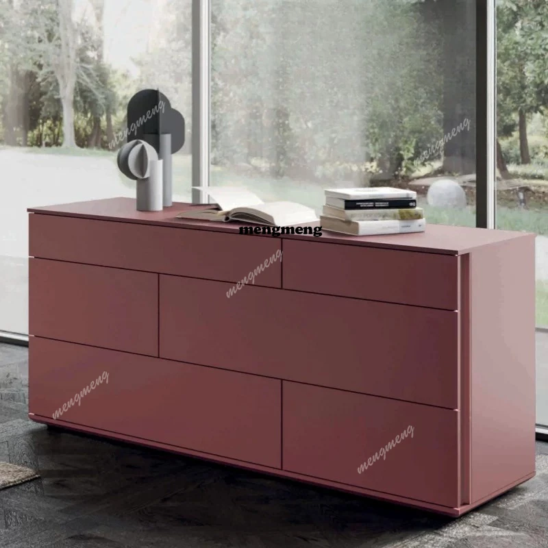 

Italian simple paint chest cabinet entrance bedroom storage side cabinet multi-functional drawer cabinet