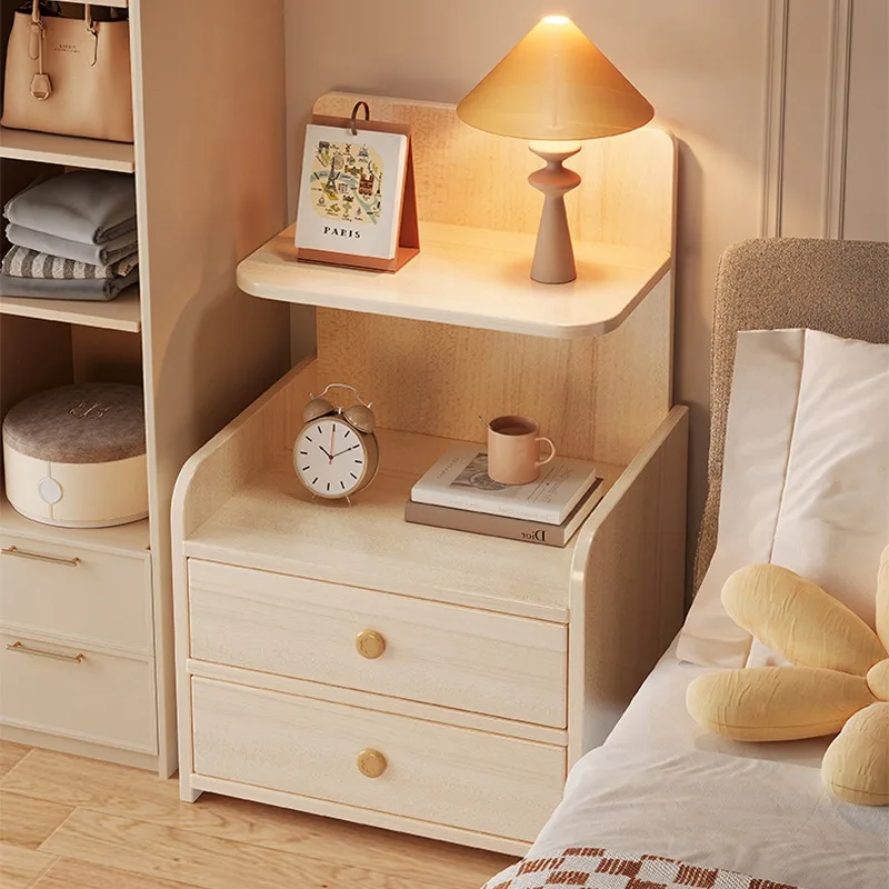 Bedside Table Small Simple Modern Household Bedroom Bedside Storage Cabinet Small Cabinet Bedside Shelf for Rental Room