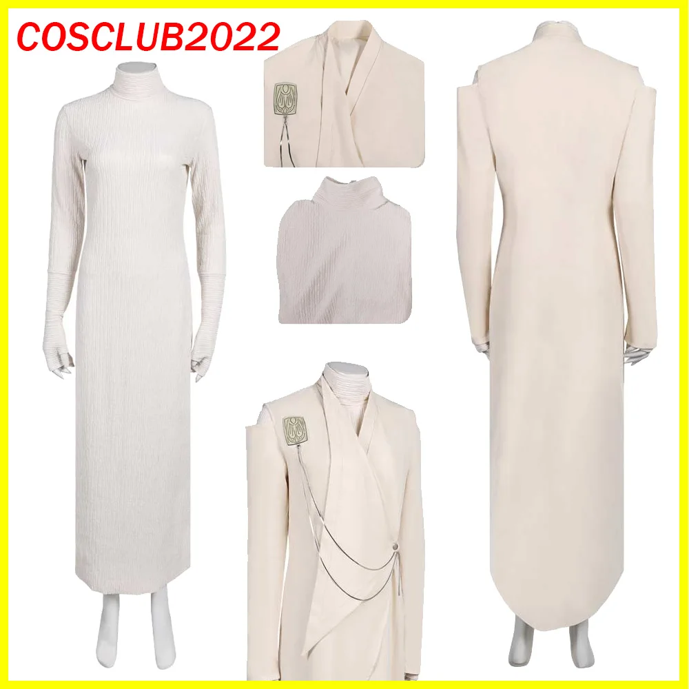 

Adult Mon Mothma Cosplay Costume Dress Robe Movie Space Battle Roleplay Clothing Outfits Halloween Carnival Dress-Up Party Suit