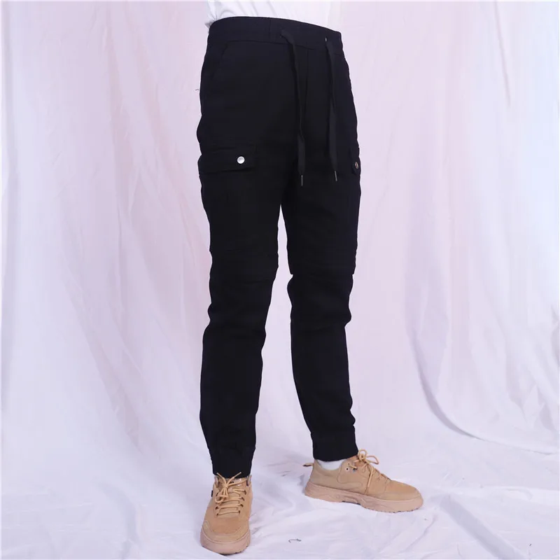 Casual Motorcycle Riding Jeans Pants with Elastic Waist And Ankle Ties Soft Inset Gear Layers on Hips And Knees for Comfortable