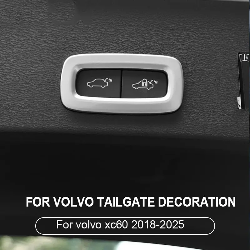 Für volvo xc60 2018 2019 2020 2021 2022 2023 2024 Edelstahl Kofferraum schalter Knopf rahmen verkleidung Heckklappe offener Aufkleber