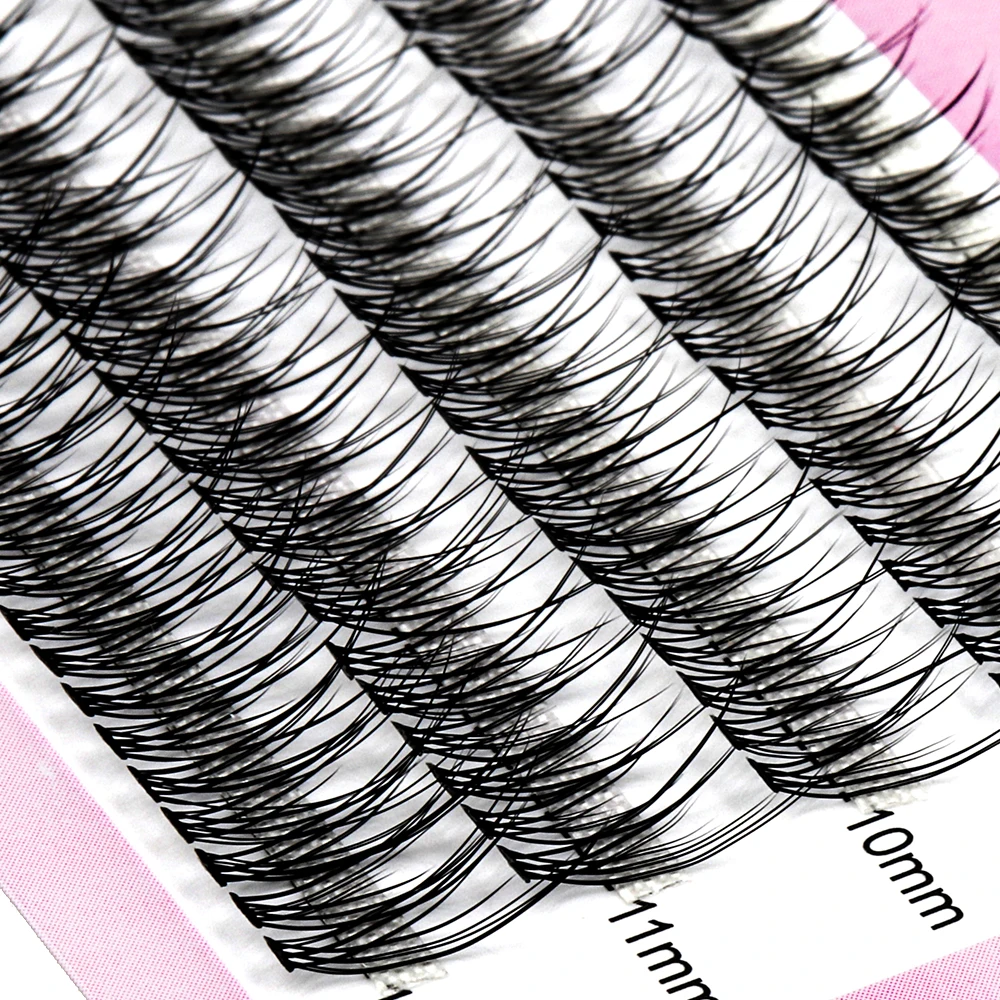 Wendy Lashes Fish Tail Cluster Lash Extensions 5 Rows 3D Heat Bonded False  Individual  B/C Curl Makeup Premade Fan