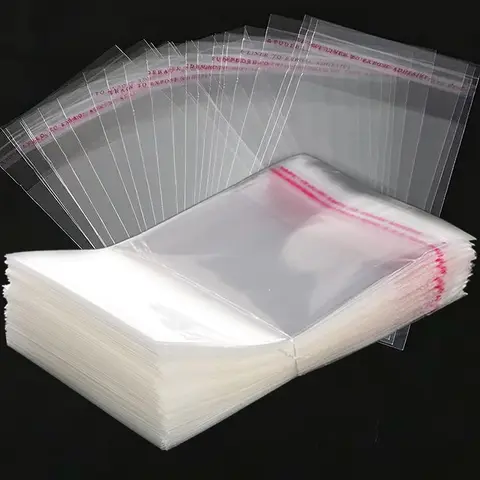 100 Sacos de Armazenamento Transparentes OPP em Lote – Embalagens Plásticas com Corte Reto, Organizadores para Envio e Exibição no Varejo TMZ