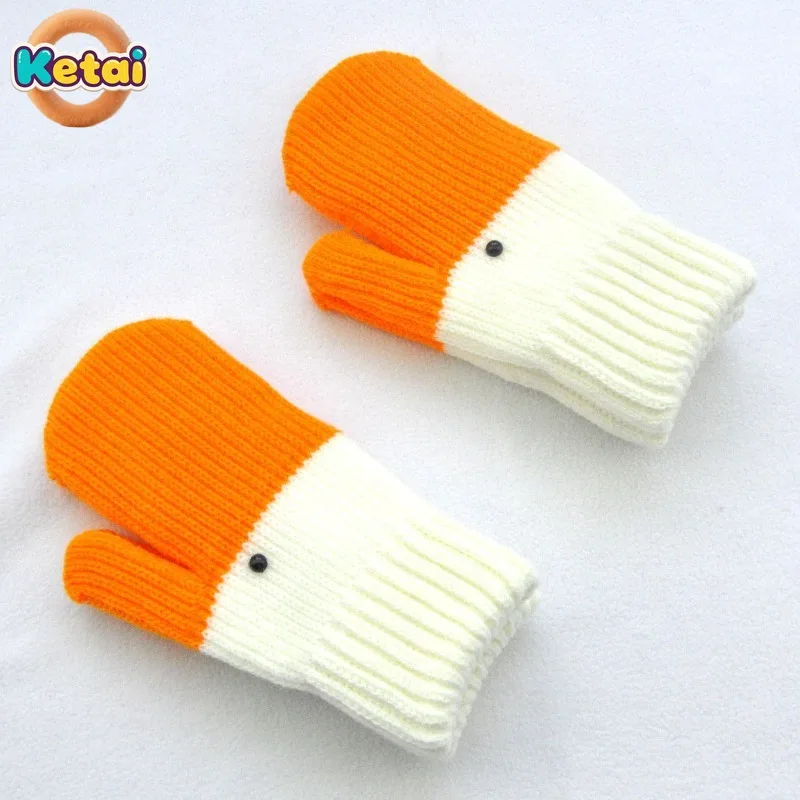 Grappige gebreide ganzenwollen handschoenen voor herfst en winter, schattig met dik fluweel voor koude bescherming en warmte dubbellaagse handschoenen