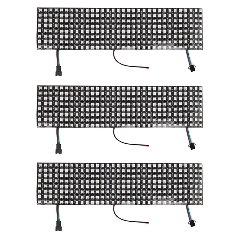 

3X LED Matrix Panel, WS2812B RGB 832 Pixels Digital Flexible Dot Matrix Individually Addressable LED Display Screen