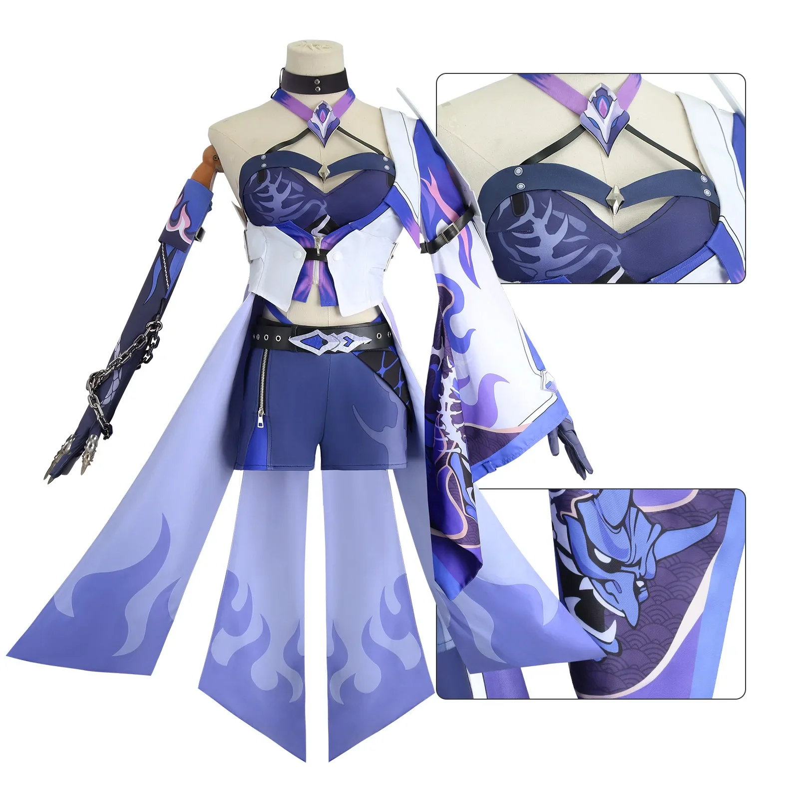 Anime Honkai Star Rail Acheron Cosplay Costume Acheron Cosplay Dress Outfit Wig Shoes Huang Quan Huangquan Cosplay Prop InStock