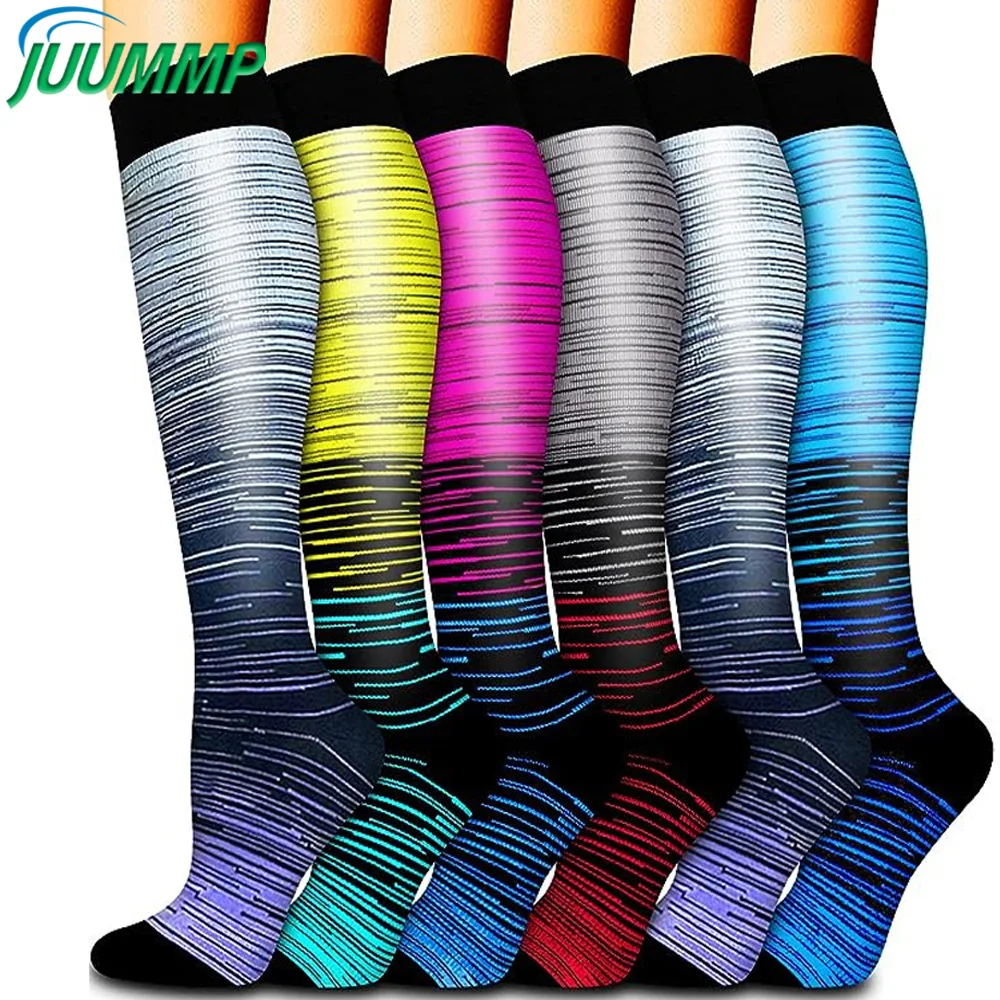 

6 Pairs Compression Socks for Men & Women,15-20mmHg Is Best for Running, Athletic, Medical, Pregnancy, Travel