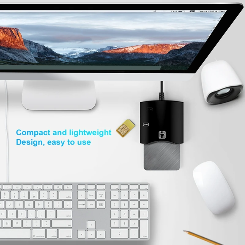 USB Smart Card Reader CAC Bank Card ATM Tax Payment IC Card SIM Card ID Card Reader-A63M