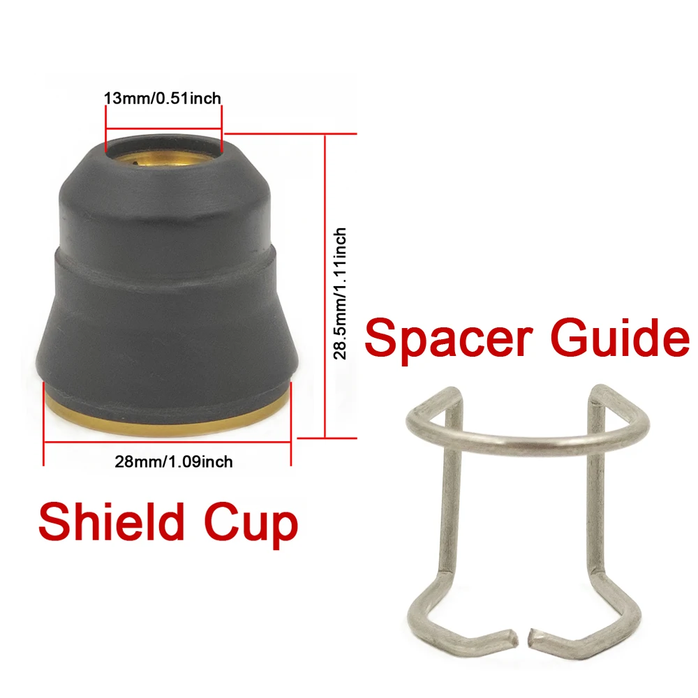 13PCS Plasma Cutter S45 Torch Trafimet Consumables Kit PR0110 Short Electrode PD0116 Short Tip Swirl Ring PE0106 Shield Cup