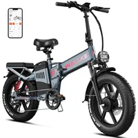 WALLKE H9 AWD Electric Bike 1750W Dual Motor Electric Bicycle 48V 40Ah/60Ah Folding Ebike 20 Inch Fat Tire E-bike w/APP Control