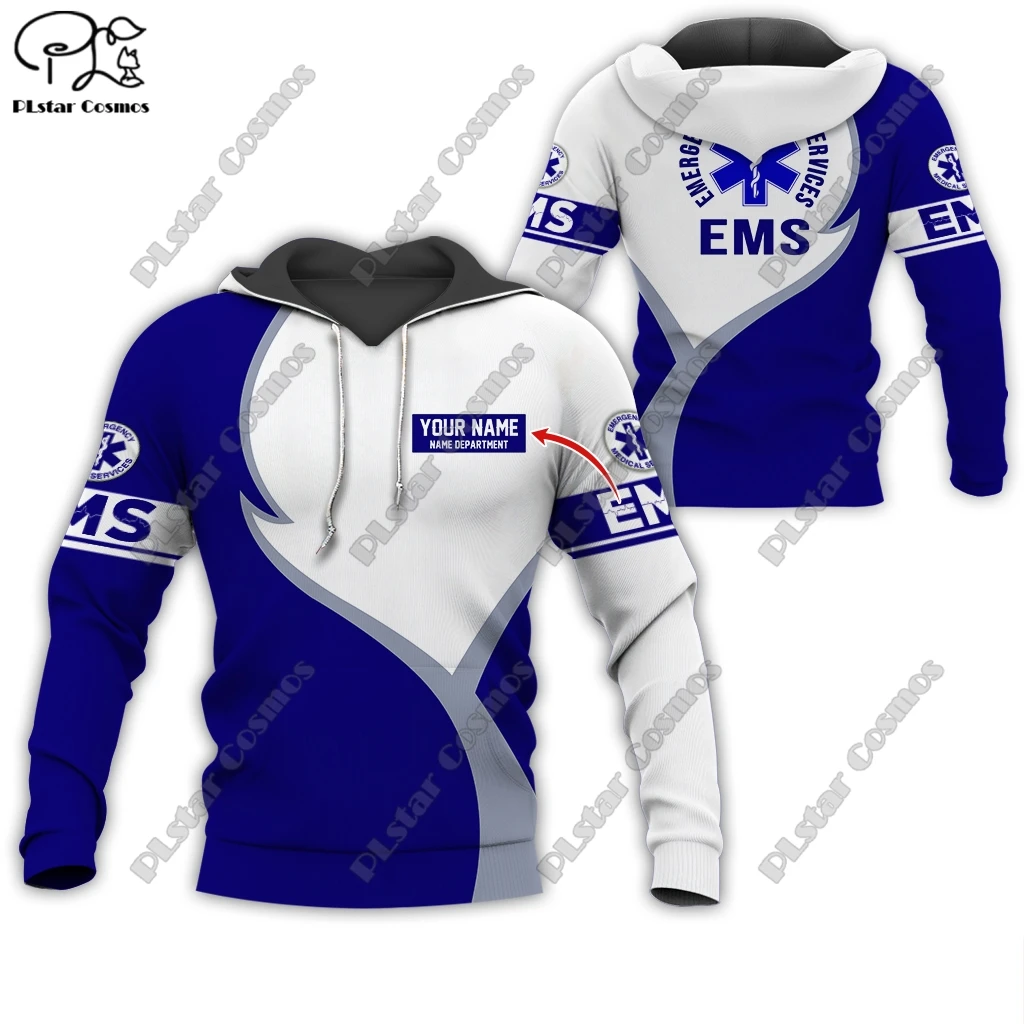 

Custom Name EMS Emergency Medical Service Uniform 3D Printing Hoodie Street Women Men Pullover/Sweatshirt/Zip Hoodie A21