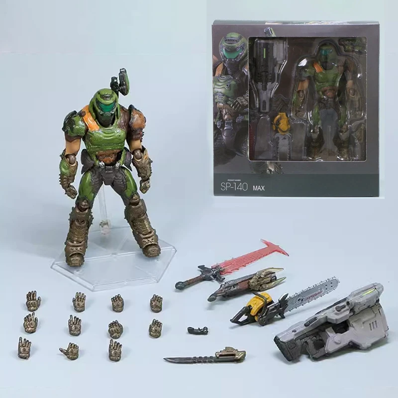 

New Sp-140 Doom Slayer Action Figure - 16cm Movable Toy Model Statue For Collection Based On Doom Eternal Doom Guy Gift For Fans