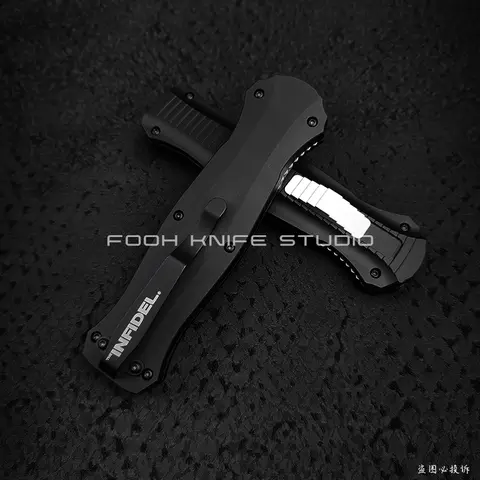 FOOH KNIFE STUDIO 3300 INFIDEL 3300BK Tactical Gear Real D2 Steel CNC 6061 Aluminum Handle High End Defense EDC Tools Comb