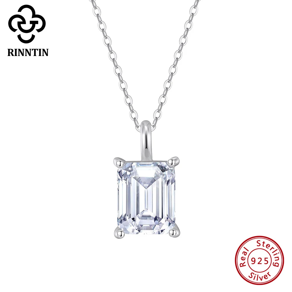 

Rinntin Classic 1-4 CT Moissanite Necklace Real Silver 925 Sparkling Diamond Chain Original Certified Jewelry for Woman SMON09