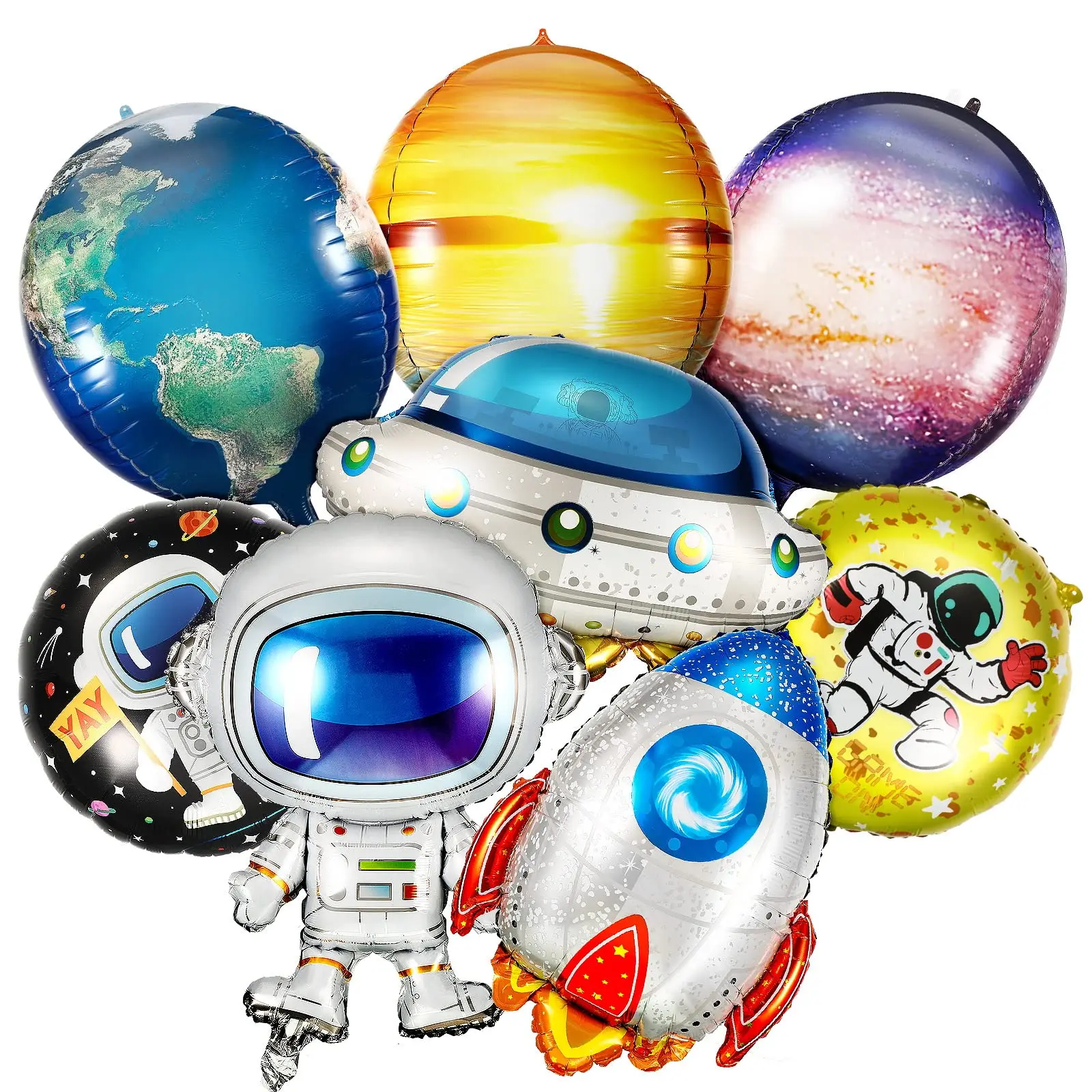 Space Balloons Astronaut Rocket Ship Foil Ballons For Outer Space Birthday Party Decoration Galaxy Astronaut Party Supplies