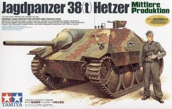 

Tamiya 35285 1/35 Model German Tank Destroyer Jagdpanzer 38t Hetzer Mid Prod