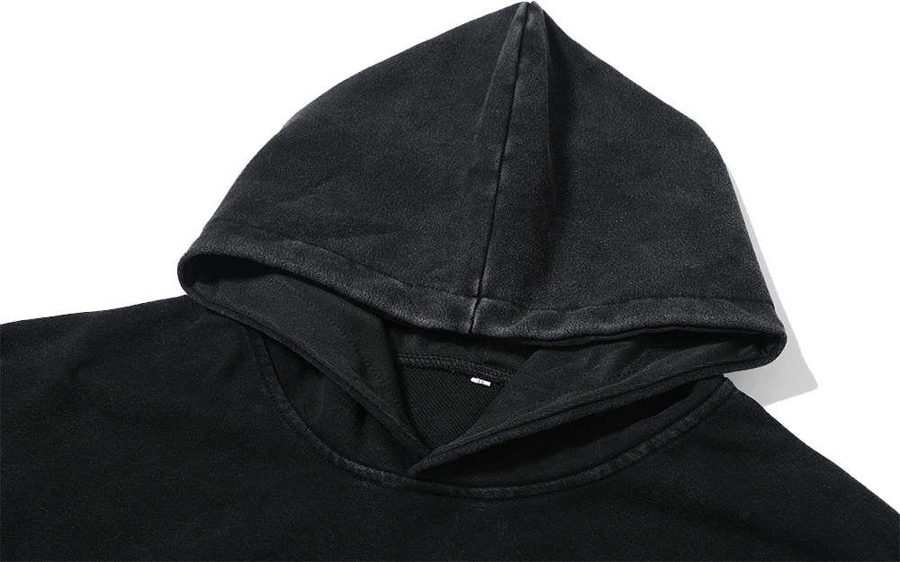 Vintage PSALM 91:11 Print Cotton Washed Hoodie Casual Hip Hop Men Women High Street Retro Hooded Sweatshirt Winter Pullover