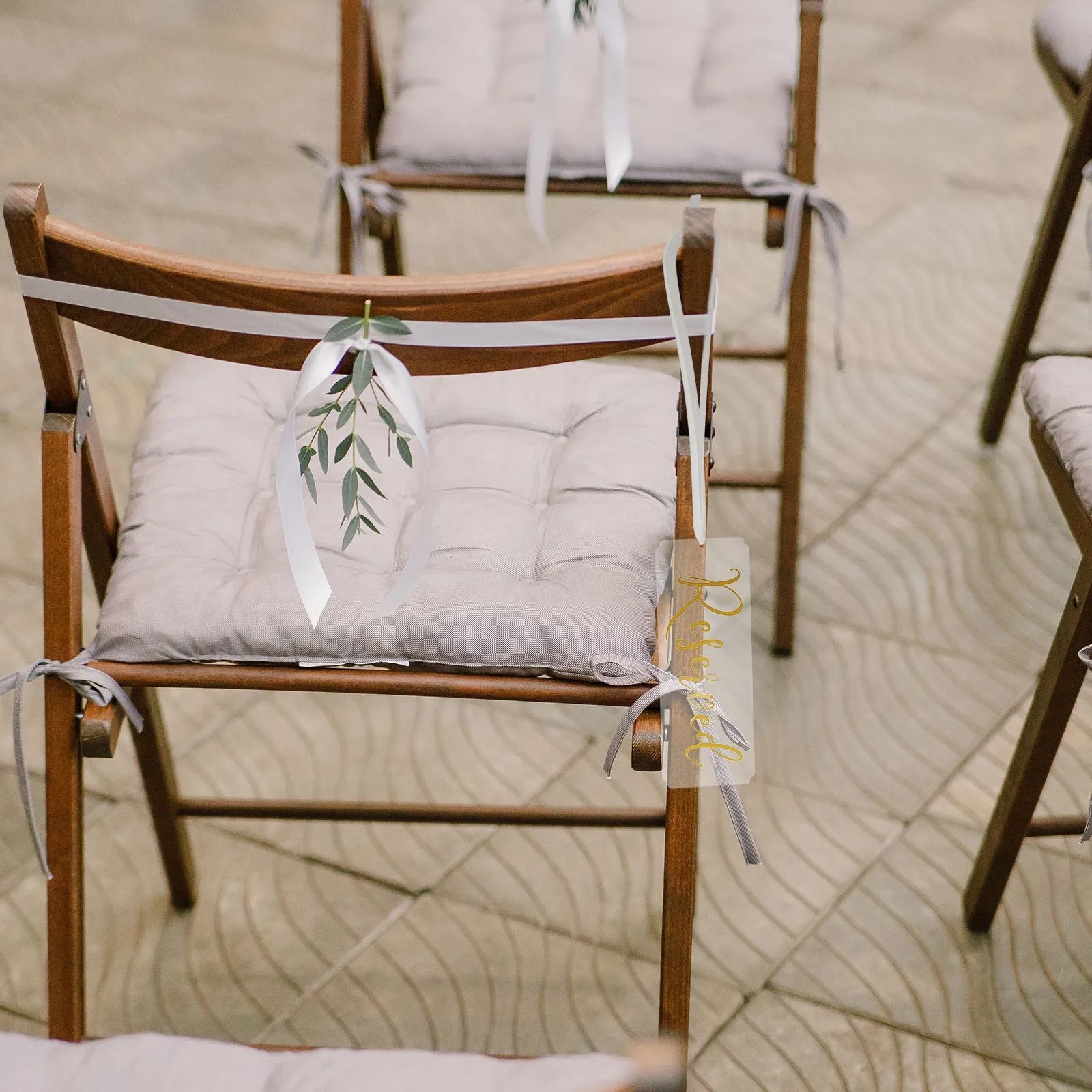 

3 Pcs Wedding Seating Sign Reserved Signs for Table Blank Chairs Acrylic Tables Hanging