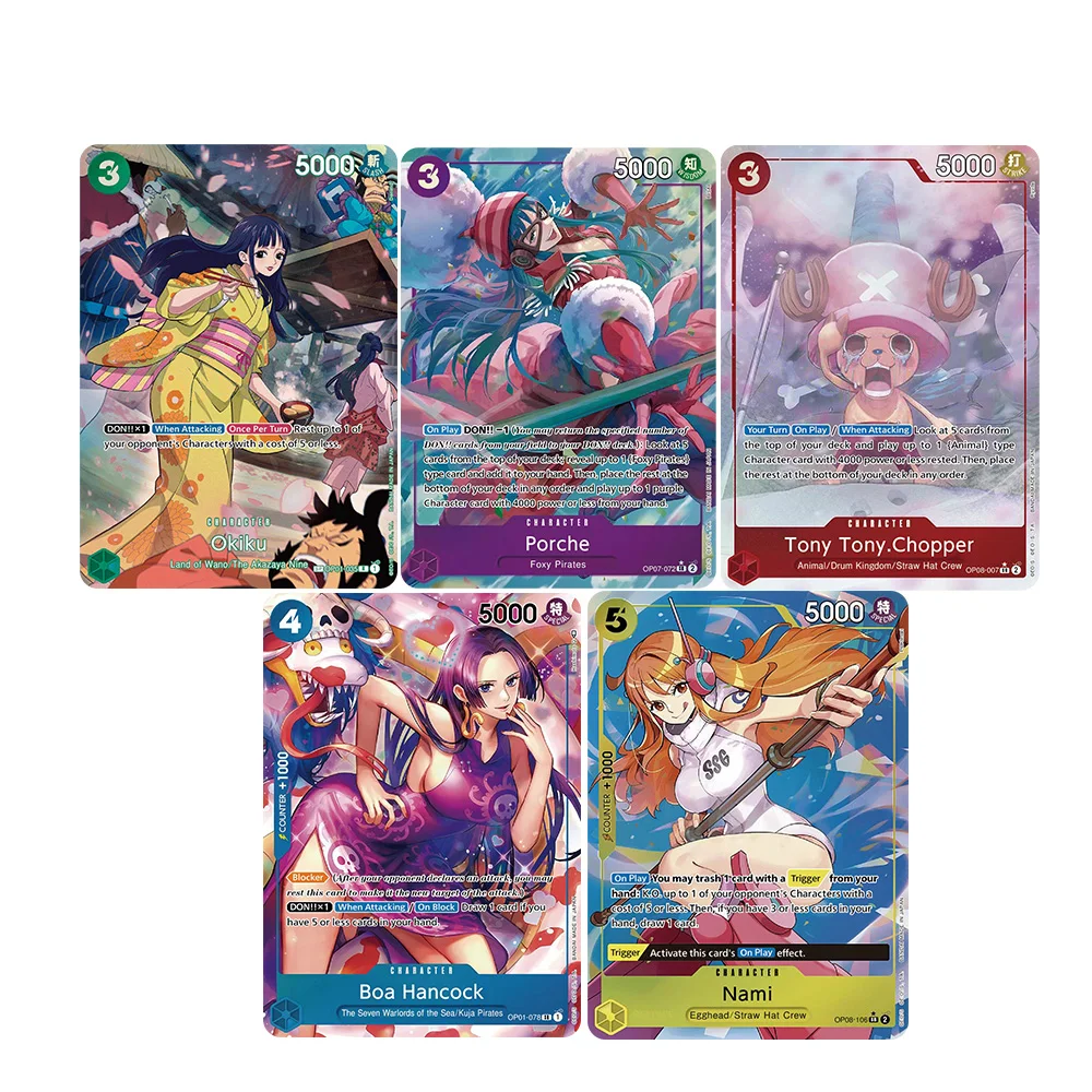 Anime One Piece OPCG English Leader Luffy Nami Sanji Sabo Boa