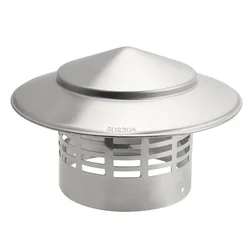 110mm 160mm Stainles Steel Chimney Cap Exterior Wall Fresh Air Outlet Roof Pipe Exhaust Hood Insect-proof Chimney Cap