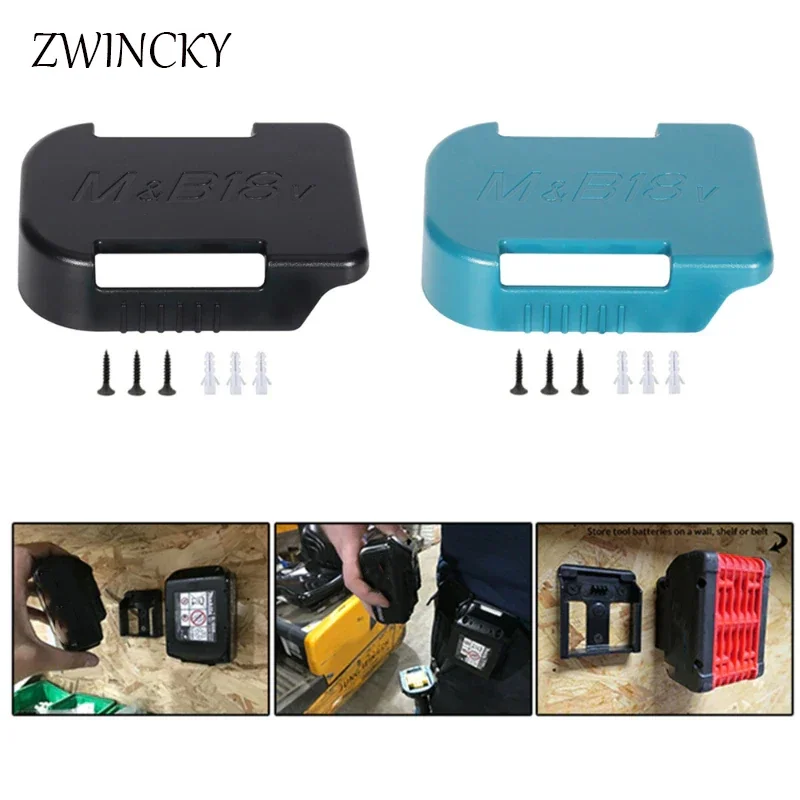 ZWINCKY Battery Holder For Makita Bosch 14.4V 18V Battery Storage Rack Holder Case for Fixing Devices Portable belt suspension