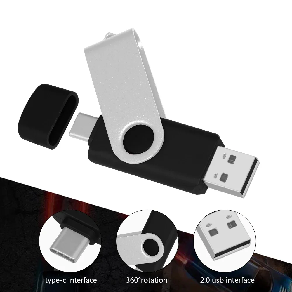 USB 2.0 Type-Cフラッシュドライブ,32GB, 64GB, 128GB, 2 in 1,高速ペンドライブ,メモリスティック,赤いペンドライブ,携帯電話,コンピューター