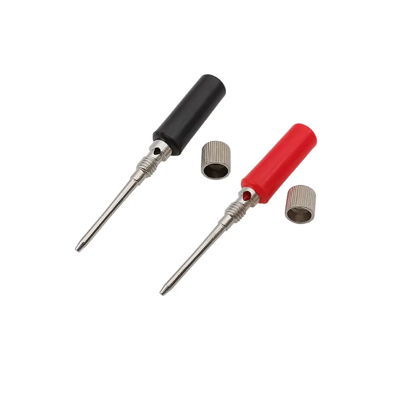 2Pcs 2mm Plug Pin Test Probe Needle Tip Red Black Insulated Handle Wire Connector For Universal Multimeter Test Leads Long/Short