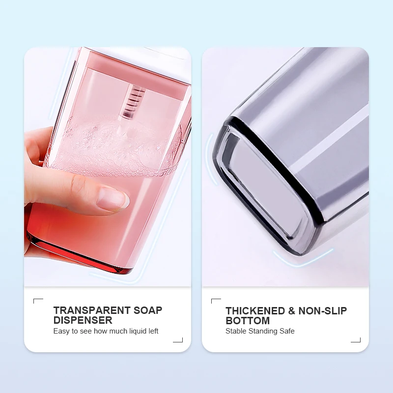 420ml Hand Soap Dispenser Set 2 Pack Liquid Soap Bottle Refillable Empty Shampoo Conditioner Container for Bathroom Supplies