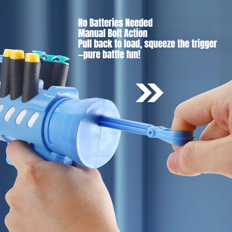 Gatling Soft Bullet Blaster Lanciarazzi Dardo morbido Pistola giocattolo Ragazzi Pistola giocattolo da tiro sicura all'aperto Regali per bambini dai 4 ai 8 anni