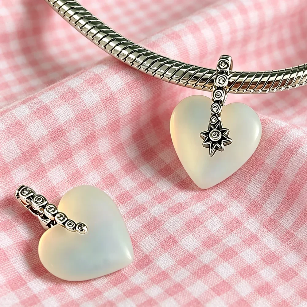Original Charms 925 Silver Zircon Blue Butterfly Beads Snowflake Love Pendant Fit Bracelet Bag Keychain Pendant Jewelry Making