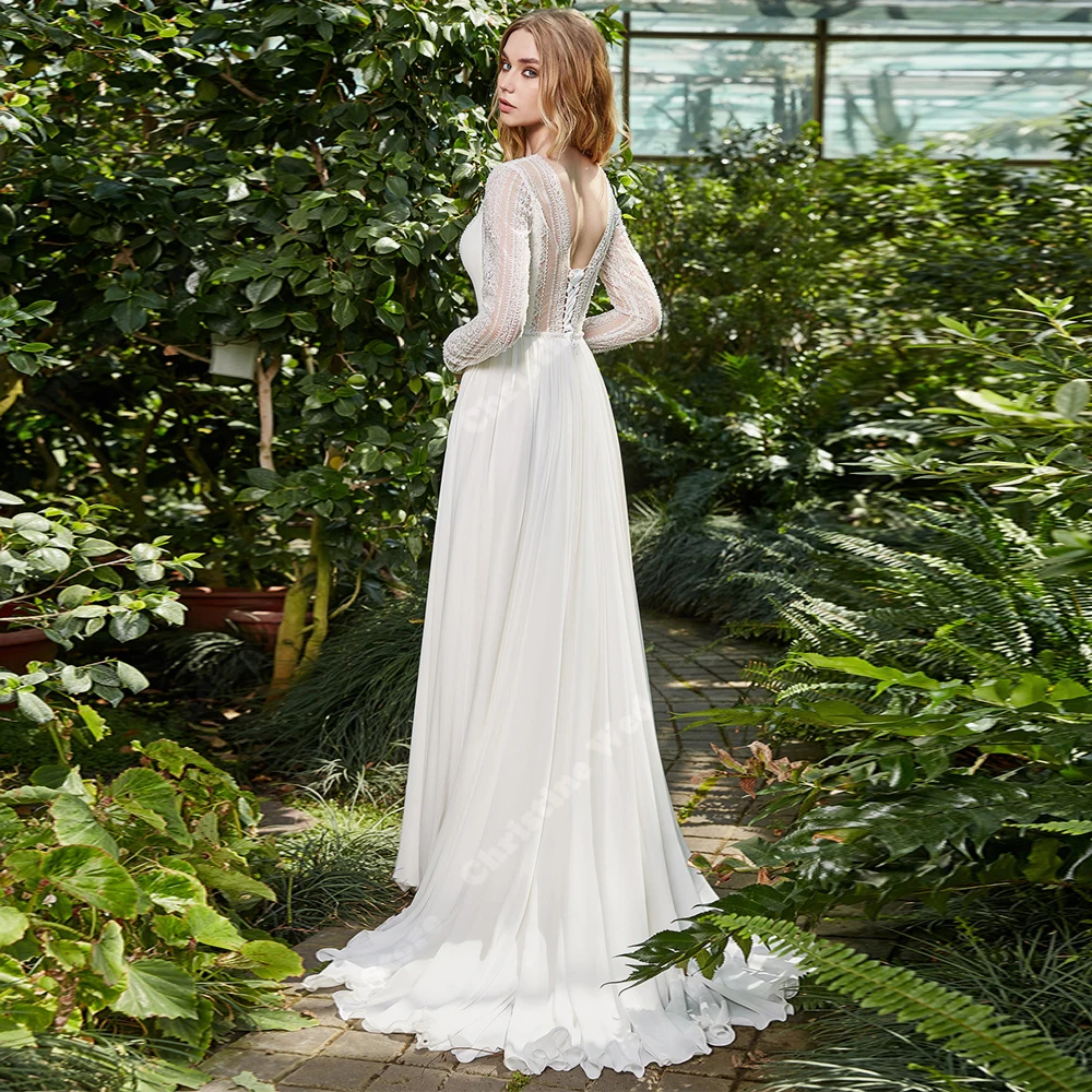 Robe de Mariée en Satin à Manches sulf, Simple, Sexy, Ligne A, Dentelle, Imprimé Floral, Patients, Peu importe, Formel, Dos aux, Princesse, Éducative