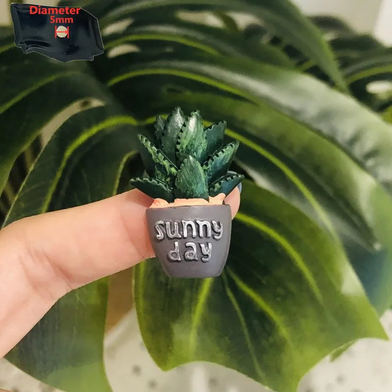 1PCS Resin Sunny Day Cute Mini Plant Succulent Potted Plant Fridge Magnetic Decoration Refrigerator Magnets Sticker Gift