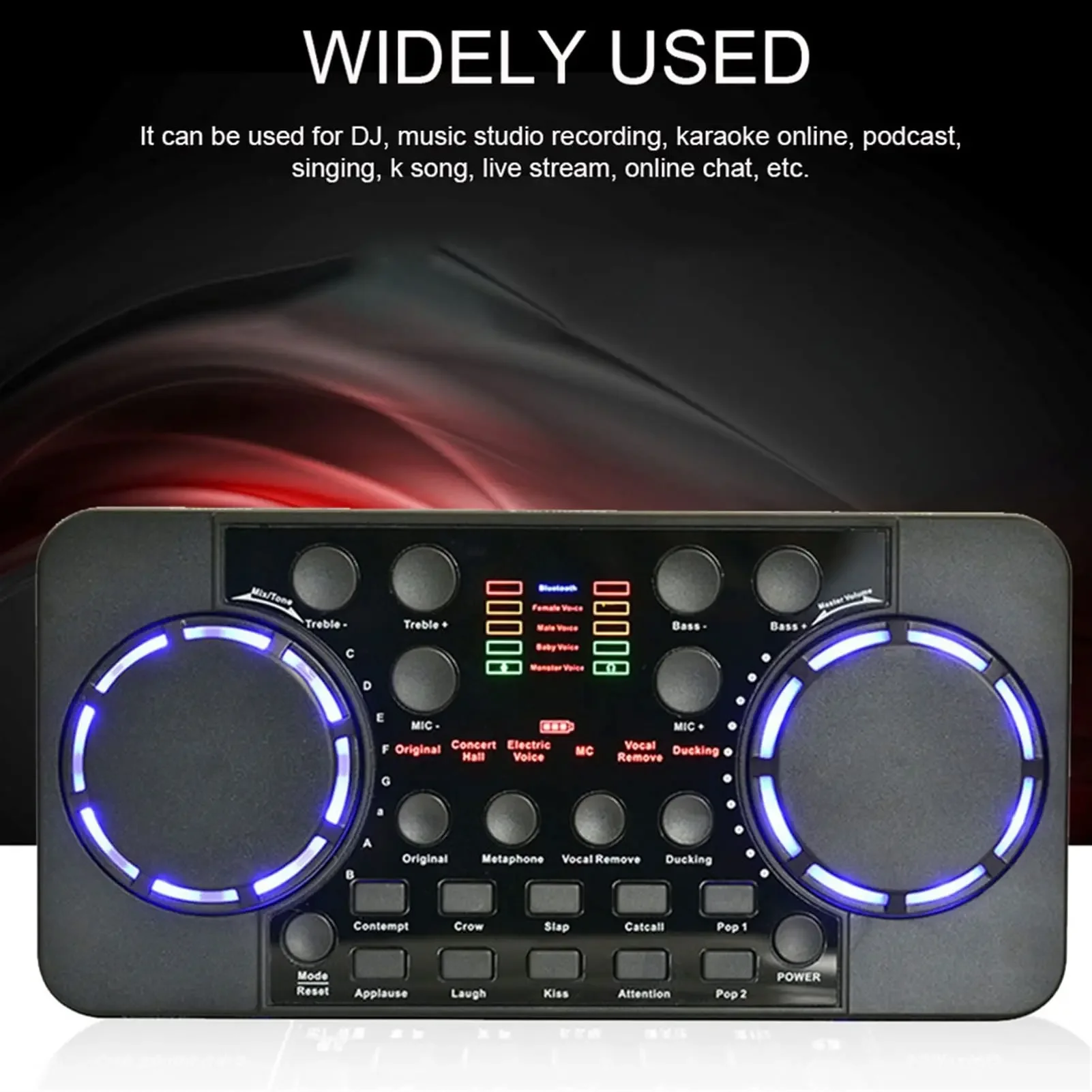 V300 Pro Sound Card Bluetooth-compatible Audio Interface Mixer DJ Digital Effect Noise Reduction Console USB Record For Singing