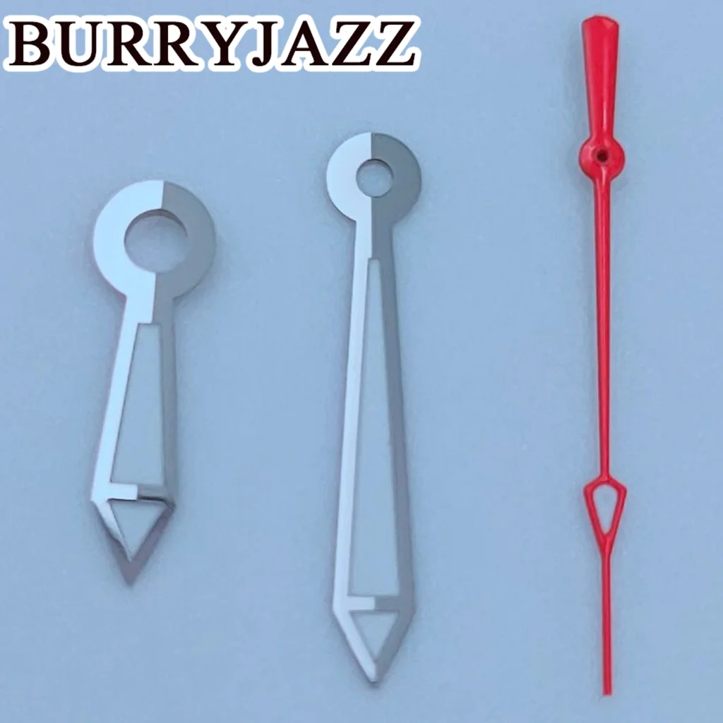 BURRYJAZZ NH35 NH36 NH38 7S26 7S36 4R35 4R36 Watch Hands Silver Red Hands Green Luminous