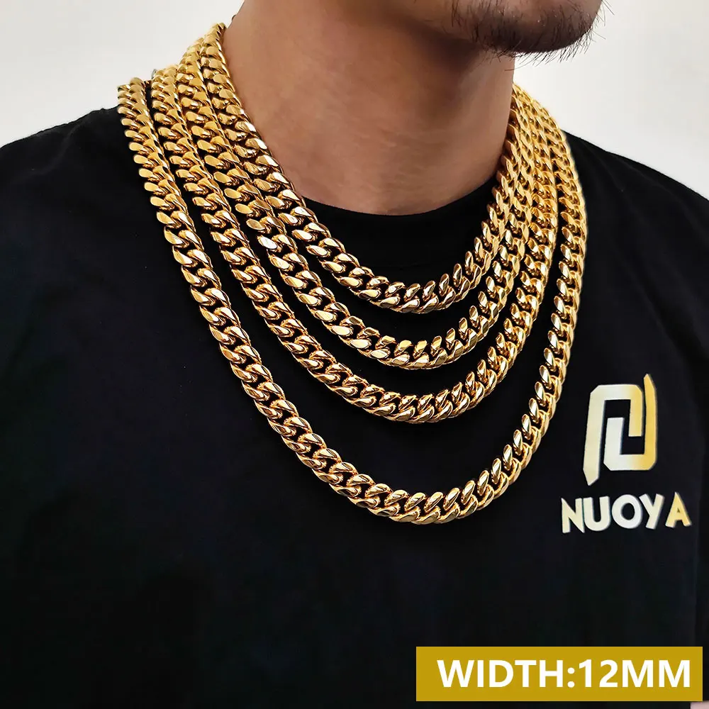 ESKEEM HIPHop Rock 6-18MM Edelstahl Cuban Choker Schmuck Miami Cuban Link Kette Halskette für Männer Frauen Dropshipping