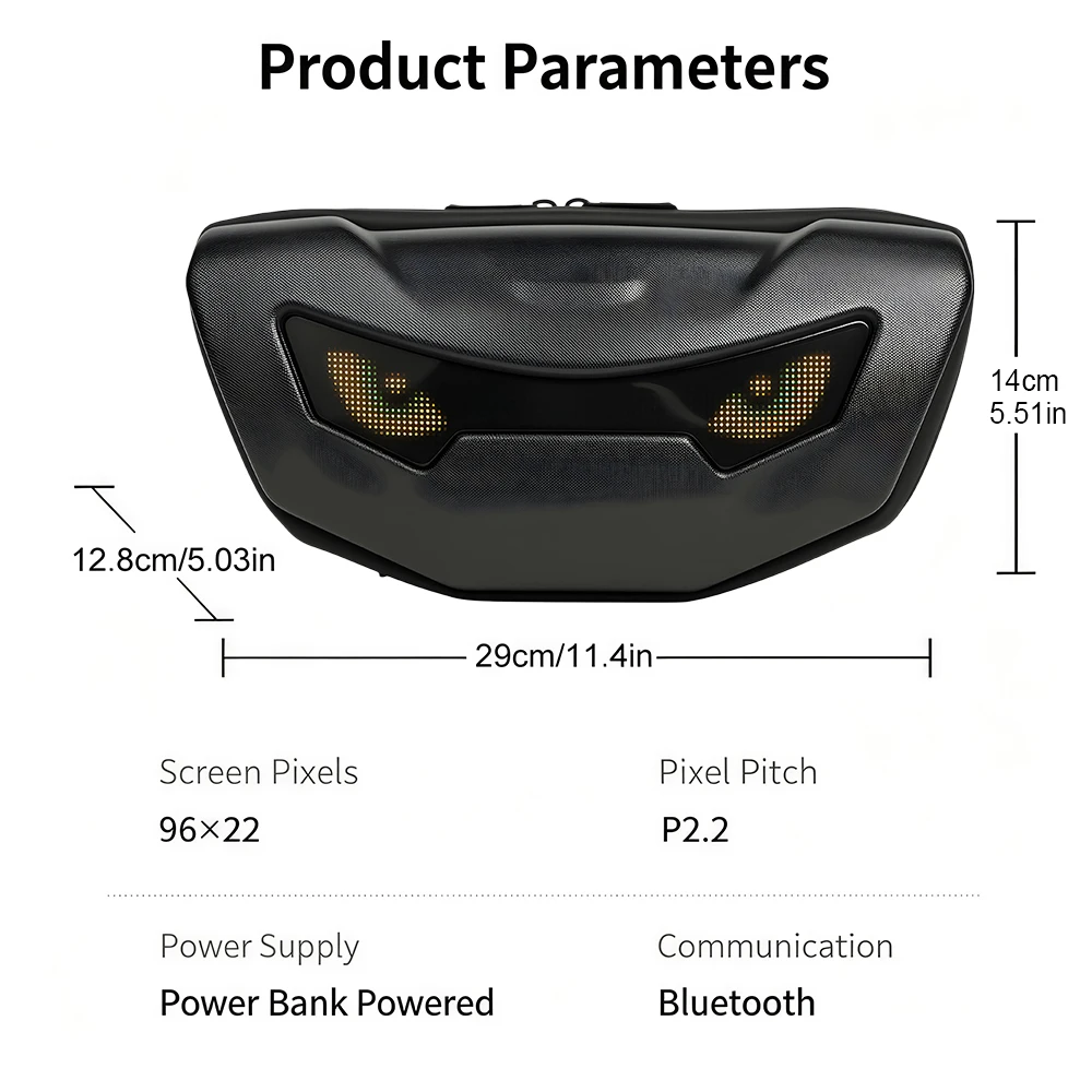 LED Bike Handlebar Bag with Bluetooth App-Controlled, Waterproof Bike Front Phone Bag,Front Storage Pouch for Bicycle MTB E-Bike