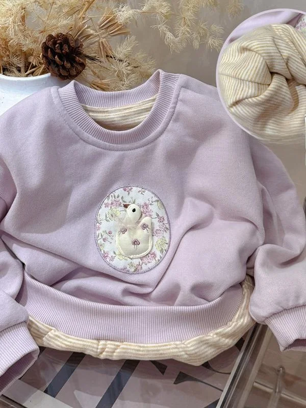 

Thiened Long Sve Base irt for Girls Winter Faionable Warm Sweatirt New Arrival Comfortable Cartoon Print Top for B...