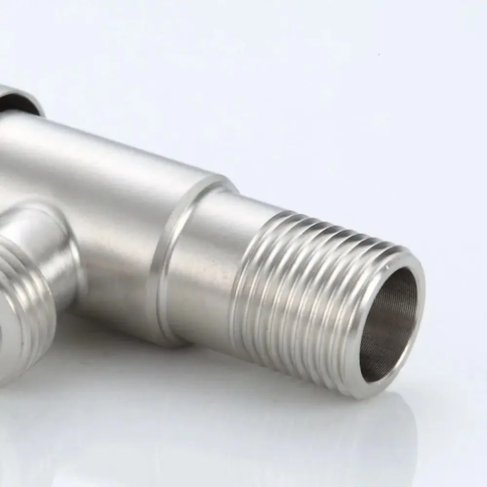 Válvula de interruptor de entrada de aço inoxidável, válvula de parada de água, rosca de torneira, válvula de ângulo de entrada de vaso sanitário, válvula triangular de cozinha