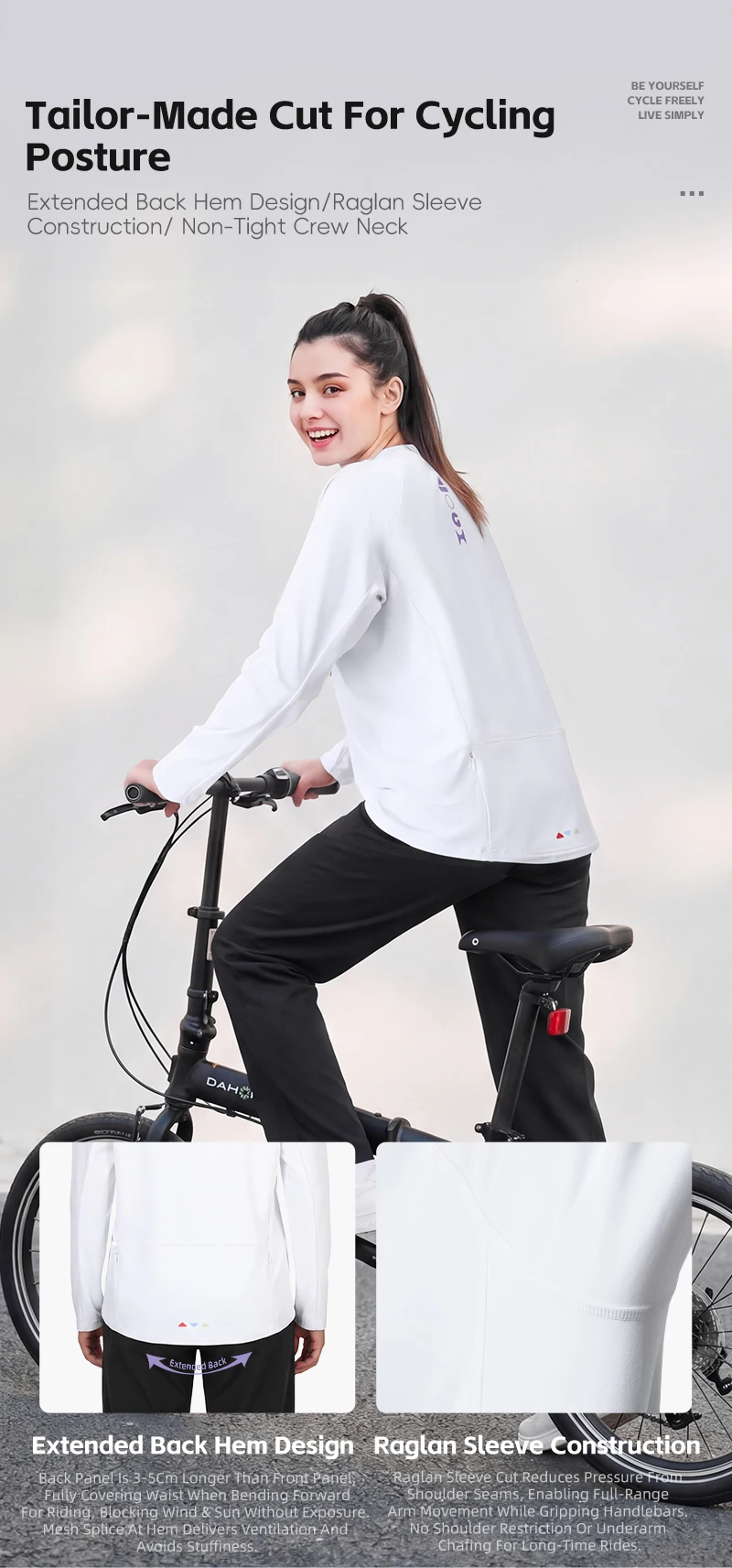 WEST BIKING Herren-Radtrikot mit langen Ärmeln, Frühling/Herbst, schnelltrocknend, Unisex-T-Shirt, lässiges Sportoberteil für Pendler, Laufen und andere Sportarten. – Detail 11