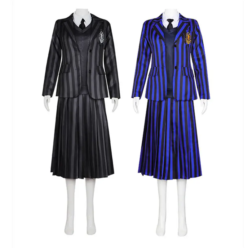 

Cossky Anmie Wednesday Cosplay Costumes Schoolgirl School Uniforms Adult Girls Addams JK Uniform Halloween Carnival Costume