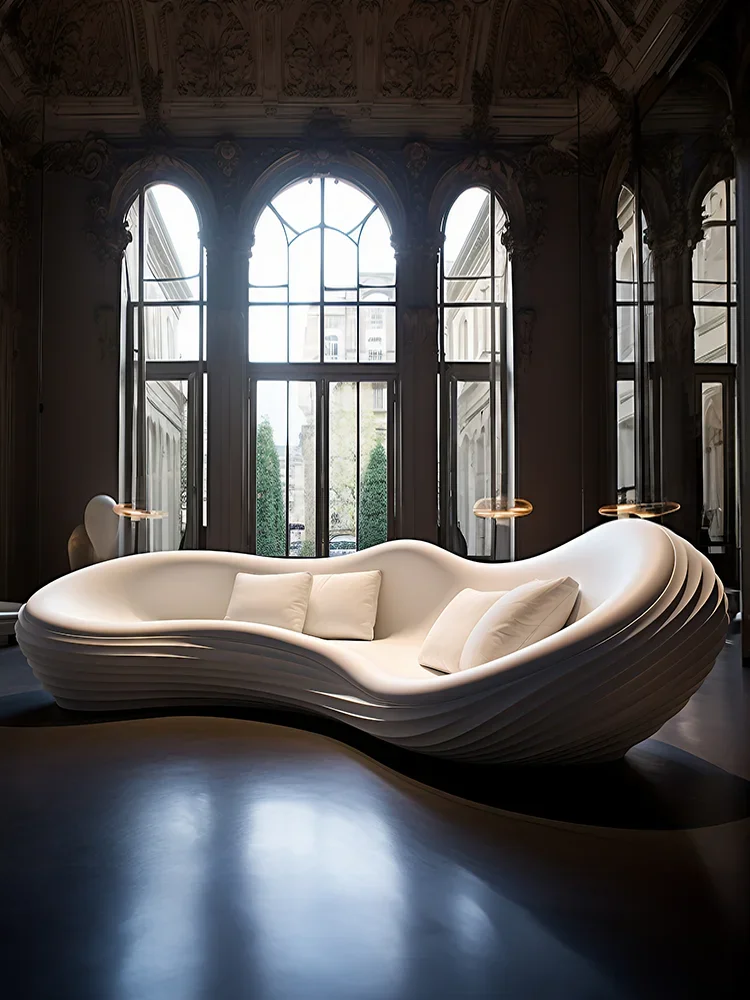 Italian art aesthetics, minimalist sofa, modern light luxury