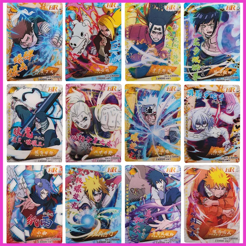 

Anime NARUTO Rare HR Refraction Foil Deidara Senju Hashirama Yamanaka Ino Toys for boys Collectible Cards Birthday Present