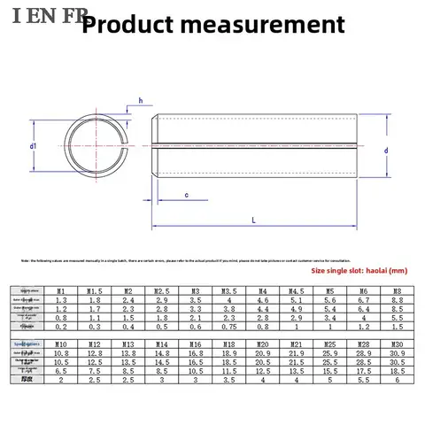 M1.5 M2 M2.5 M3 M4 M5 M6 M8 M10 M12 Svart stålfjädertyp Rak stift Elastisk cylindrisk saxsprint Styrpinne GB879 10 best sales fjäderstift - №10
