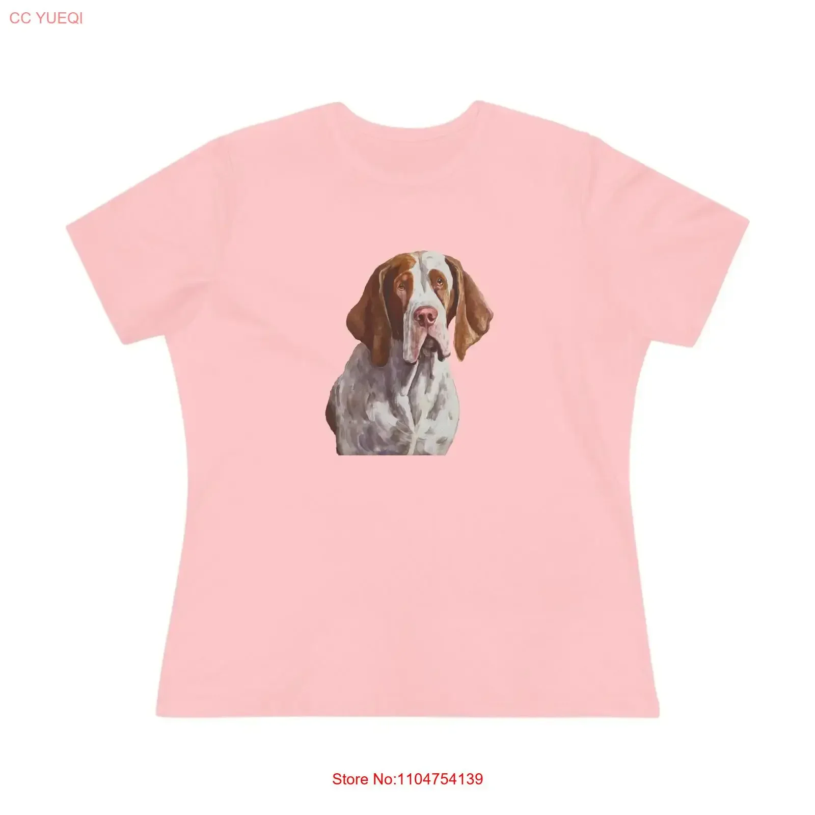 Camiseta de algodón para mujer Bracco Italiano, corte holgado, estilo vintage, lavada, transpirable, elástica, elegante, ropa de diseñador, suave
