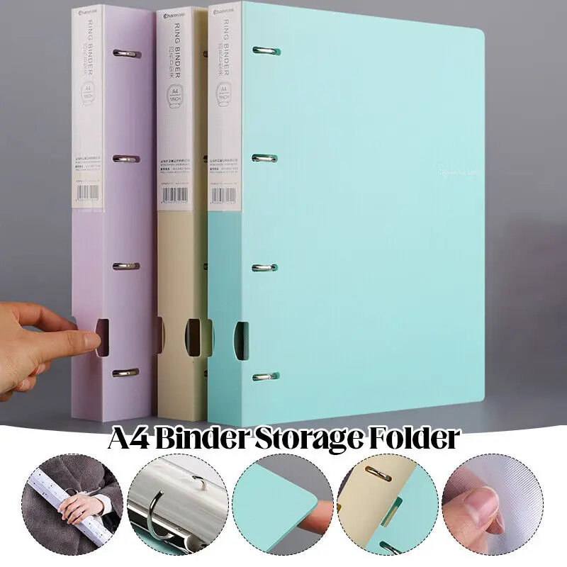 1Pcs A4 Binder Business Organizer Waterproof Storage File Document Punch Folder File Bags Folders 4Hole Binder Learning Supplies