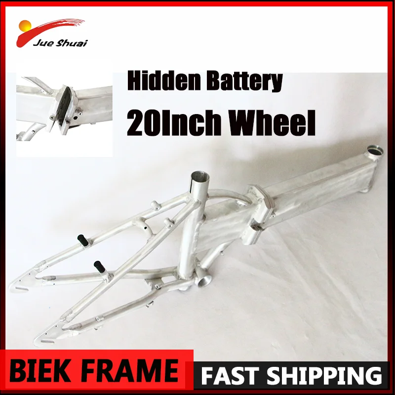 

20Inch Bike Frame Hidden Battery Design for Children/Women Electrc Bike Silver Aluminum Alloy 250KG Maxoimum Load Bicycle Frame