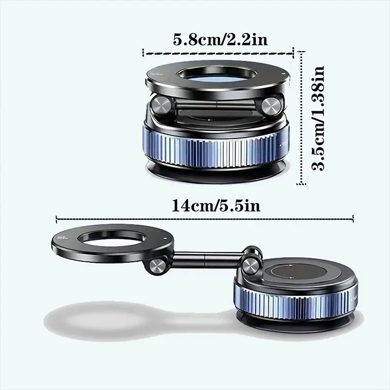 Vakuum-Magnet Autohalterung Verbesserte Version Mehrwinkel-Einstellung Starker Magnetischer Saugnapf Faltbare Auto-Navigations-Telefonhalterung – Detail 6