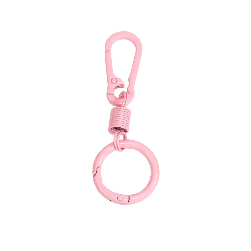 2pcs Colorful Spring Keychain Carabiner Buckle Key Rings