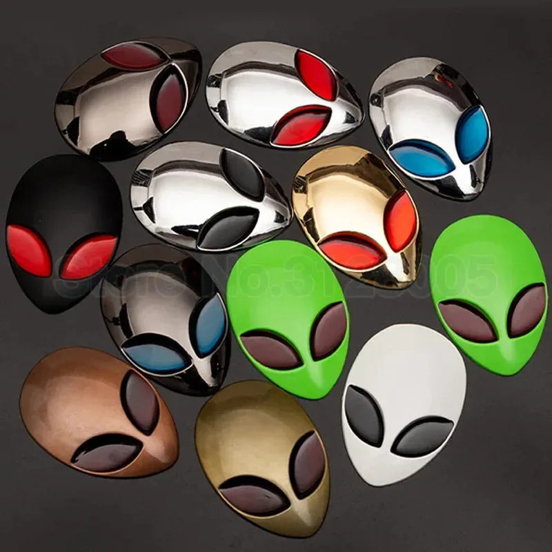 1 قطعة ثلاثية الأبعاد المعادن ثلاثية الأبعاد Alienware الغريبة رئيس السيارات شارة الشعار شعار دراجة نارية غطاء رأس السيارة ملصق جسم السيارة التصميم