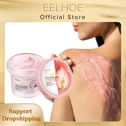 EELHOE-exfoliante de melocotón, Gel hidratante para iluminar el cuerpo, Limpieza Profunda, blanqueamiento, exfoliación de poros, limpieza de la piel, exfoliante de Spa, 100g